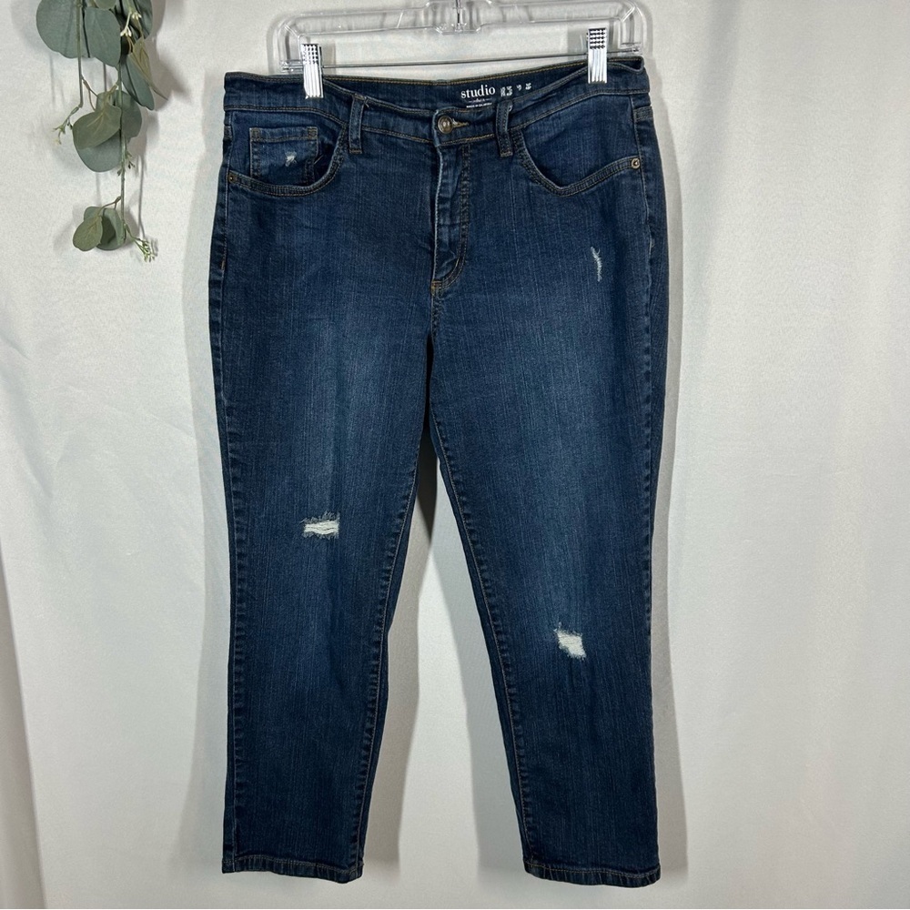 Studio by Denim&Co | High Rise Skinny Jeans Blue Distressed Women’s Size 12P